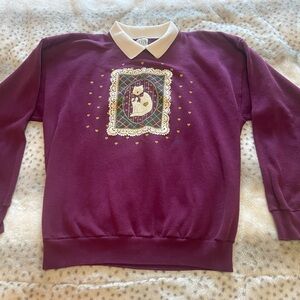 Vintage 1990s Cat Sweatshirt Cotton Grove